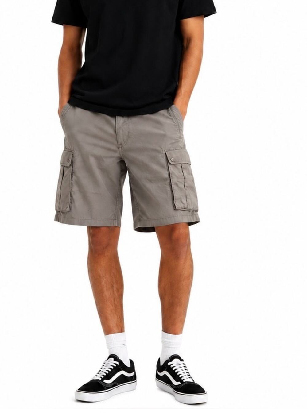 Levi's Gray Cargo Shorts with Flap Pockets